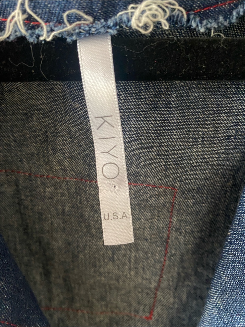 Denim Open-Front Jean Jacket with Ruffle Sleeve Detail - Dark Blue - Picture 4 of 7